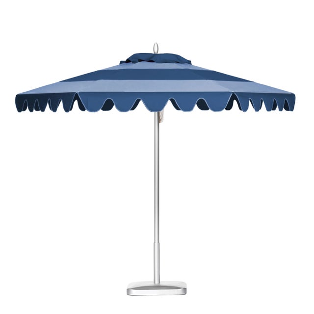 Kauai Surf 9' Patio Umbrella, Navy Blue & Robin's Egg Blue For Sale - Image 4 of 4