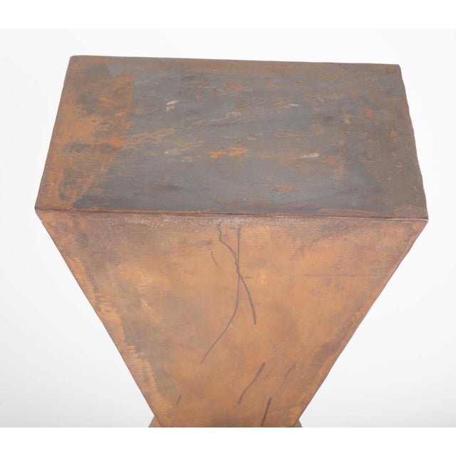 Pair of Brancusi Style Steel Pedestal Side Tables For Sale - Image 12 of 12