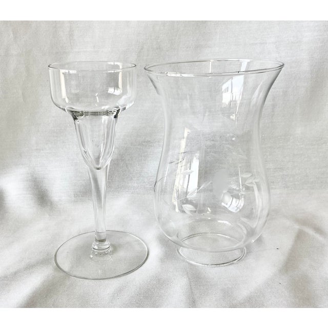 Princess House Hurricane Globe Crystal Candle Holders Chairish