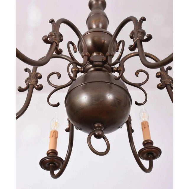 2000 - 2009 Six-Arm Chandelier in Brass For Sale - Image 5 of 5