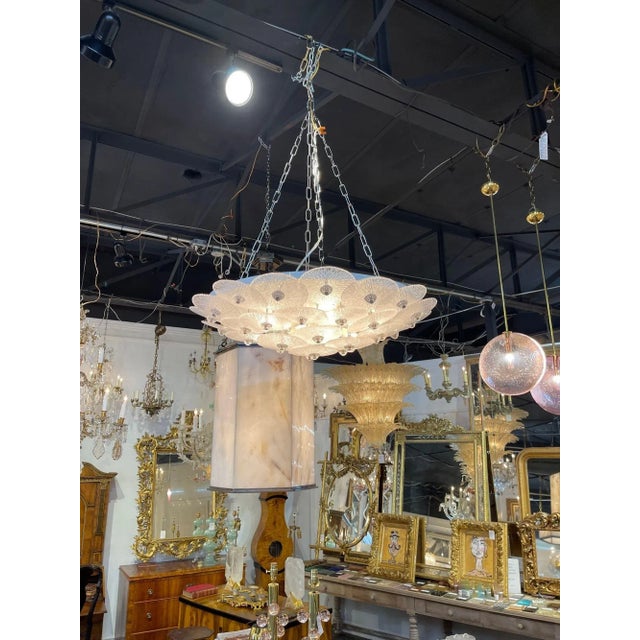 Early 21st Century Modern Murano Glass Multi Disc Flush Mount Chandelier For Sale - Image 5 of 7