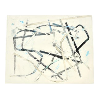 Ribbons in Neutrals - Painting on Paper For Sale