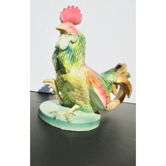 Japanese Fighting Rooster 1930s Ceramic For Sale - Image 10 of 10