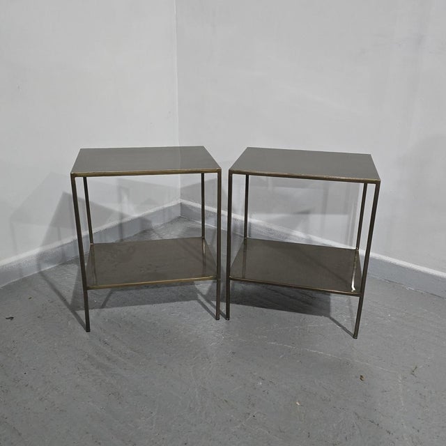 French Bronzed Side Tables, 1930, Set of 2 For Sale - Image 9 of 10