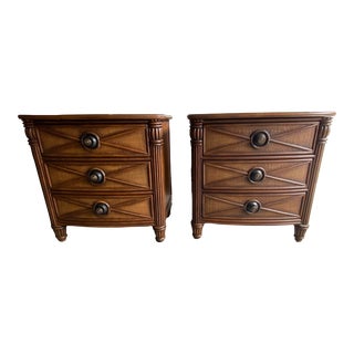 1990s Rattan Nightstands - a Pair For Sale