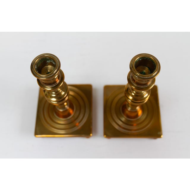 Gold Antique Danish Brass Candlesticks, 1890s, Set of 4 For Sale - Image 8 of 17