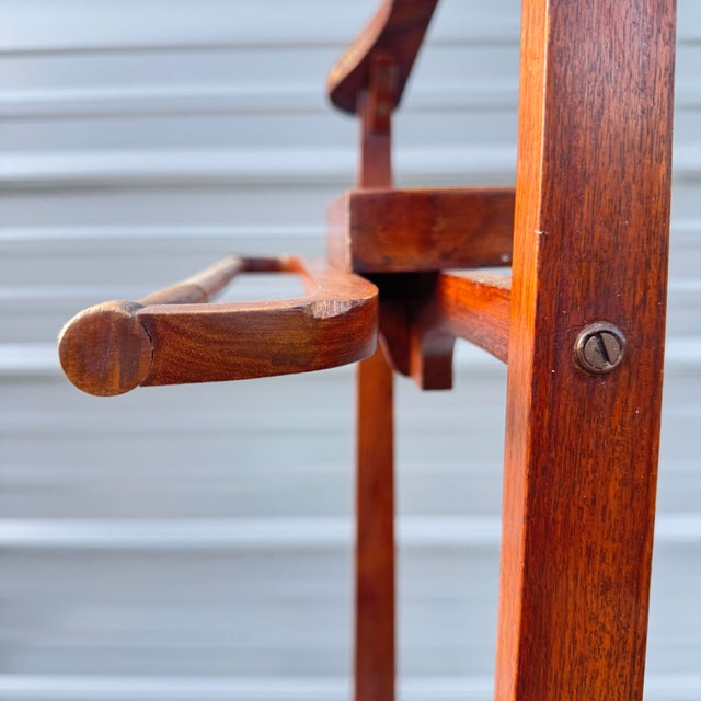 Lovely solid wood gentleman’s valet with brass inlay. Not entirely sure of the wood species. Possibly British, maybe of...