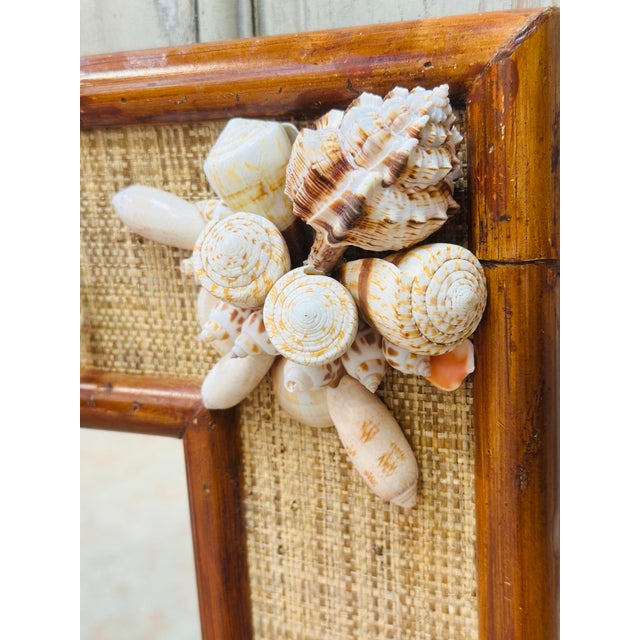 Vintage Rattan and Shell Mirror For Sale - Image 4 of 9