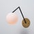 Mid-Century Modern Italian Wall Sconces with Opaline Glass Globes, 1950s, Set of 2 For Sale - Image 4 of 13