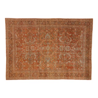 Vintage Distressed Mahal Carpet - 6'11" x 9'7" For Sale