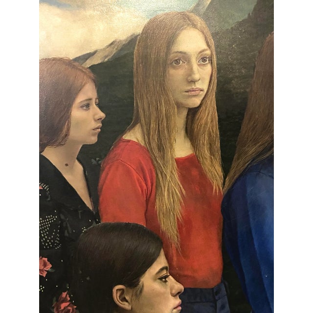 Figurative Harold Edmonds - Three Virgins, Signed (1973, Oil on Masonite)/John Currin For Sale - Image 3 of 7