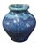 Ceramic Vintage Mid Century Modern Art Pottery Blue Glazed Vase For Sale - Image 7 of 7
