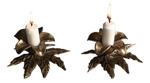 Brutalist Sculptural Candleholder, 1960s, Set of 2
