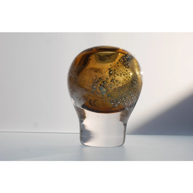 Glass Mid-Century Scandinavian Modern Finnish Art Glass Vase by Heikki Orvola, 1974 For Sale - Image 7 of 11
