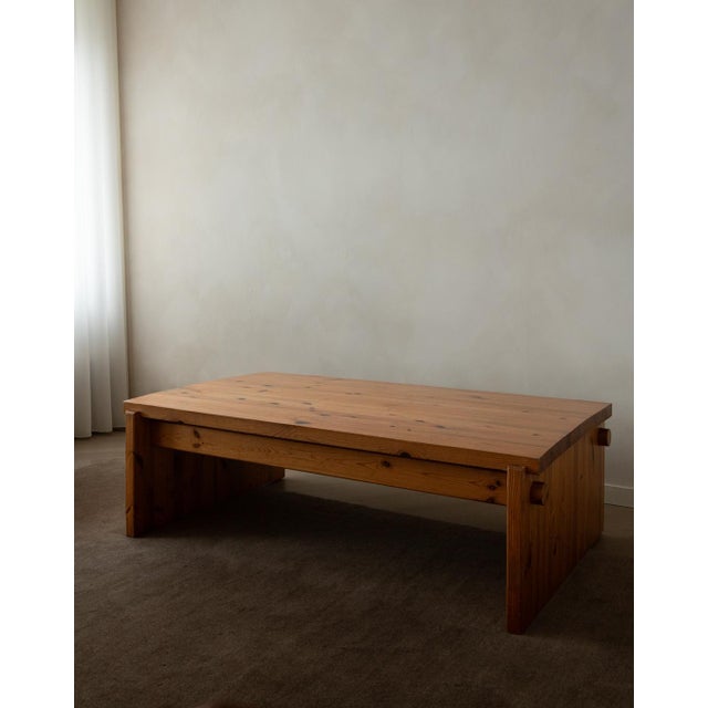 Mid-Century Modern Vintage Swedish Brutalist Dymling Coffee Table in Pine by Yngve Ekström for Swedese, 1970s For Sale - Image 3 of 18