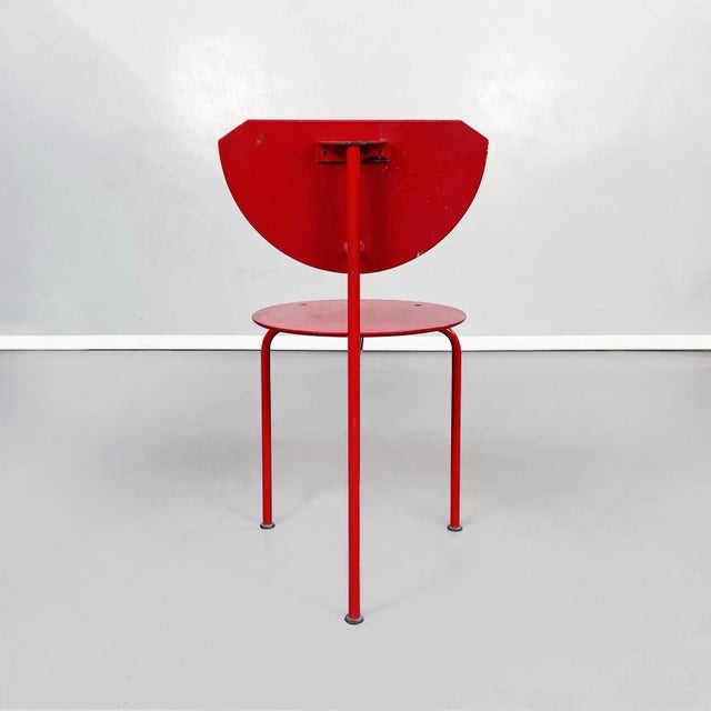 Alias Mid-Century Italian Red Wood and Metal Alien Chair by Forcolini for Alias, 1980s For Sale - Image 4 of 18