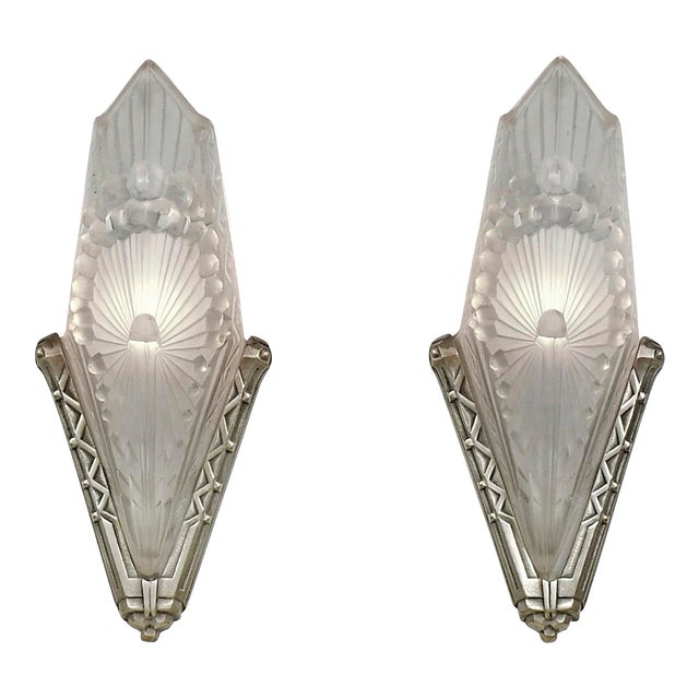 French Art Deco Wall Sconces by Charles Schneider 1930 France - A Pair For Sale