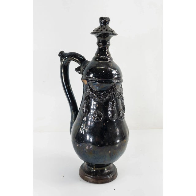 American Black Glazed Redware Puzzle Jug For Sale - Image 13 of 13