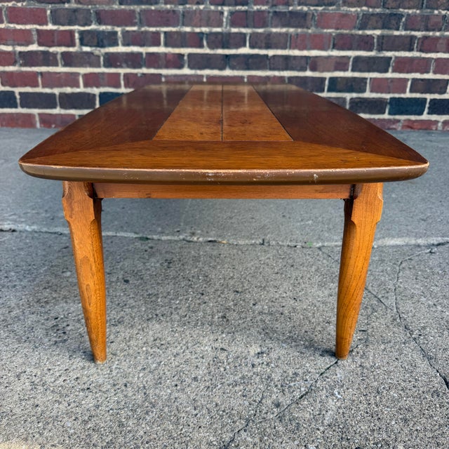 Mid 20th Century Lane Walnut and Burl Coffee Table For Sale - Image 5 of 12