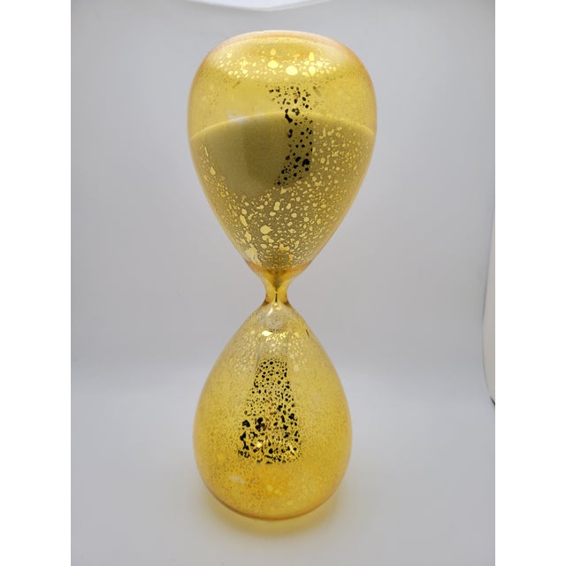 Vintage Gold Mecury Glass and White Sand Timer. Gold worn in one spot. Beautiful timepiece for any decor.