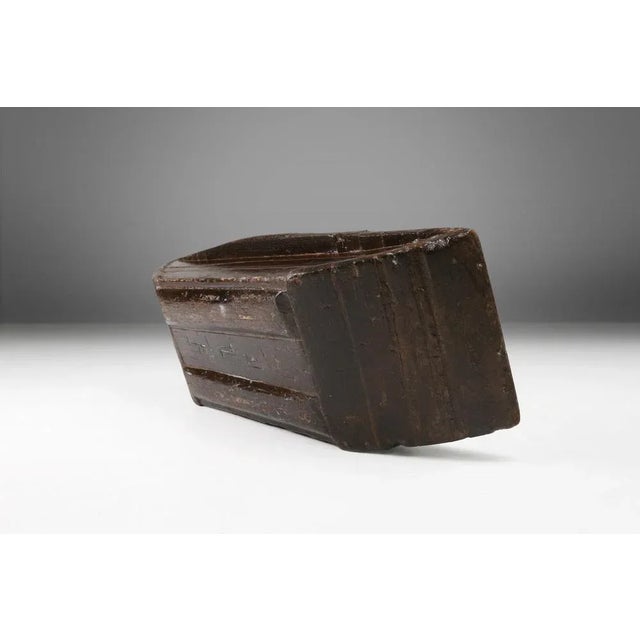 Wood Antique Handmade Wooden Wabi Sabi Trough or Bowl, 19th Century For Sale - Image 7 of 13