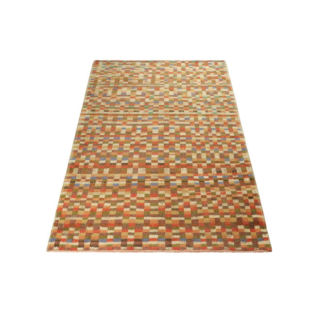 1960s Vintage Zeki Müren Rug With Polychromatic Geometric Patterns, From Rug & Kilim For Sale - Image 5 of 8
