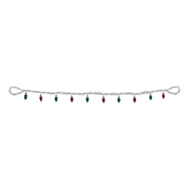 Vintage Light Bulb Tinsel Garland (Set of 2) For Sale