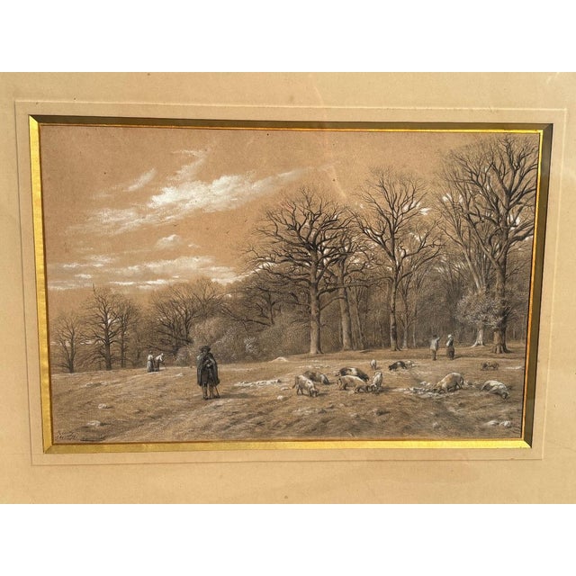 François Émile Michel, Large Drawing, 1828, Pencil For Sale - Image 5 of 11