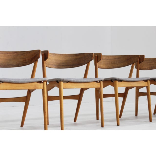 Vintage Danish Model 7 Dining Chairs by Helge Sibast, 1960s, Set of 4 For Sale - Image 6 of 11