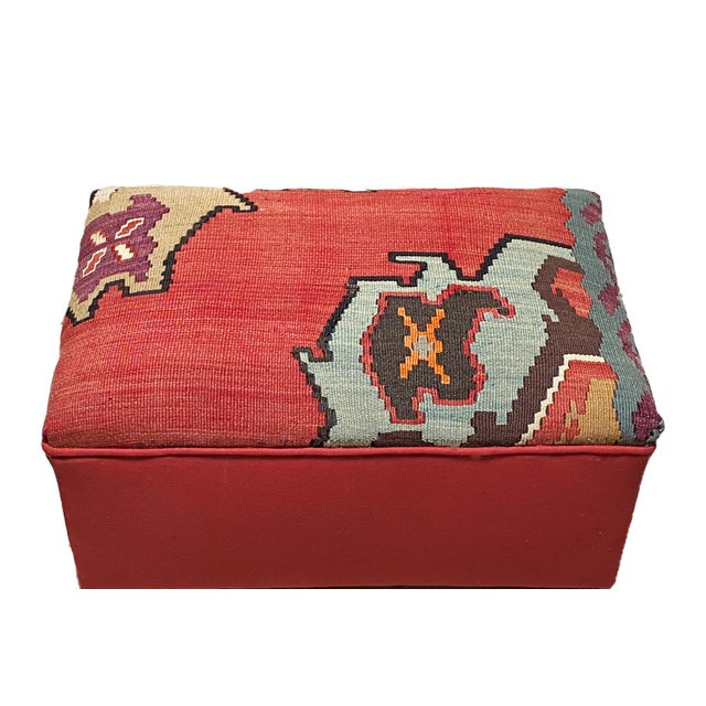 1960s Turkish Kilim Ottoman Chairish