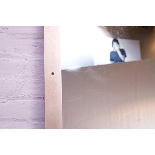 Substantial Contemporary Modern Industrial Steel Floor Mirror For Sale - Image 10 of 12