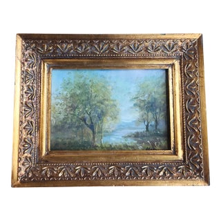 19th Century Oil on Board Landscape Painting For Sale