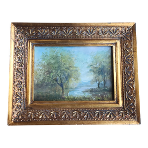 19th Century Oil on Board Landscape Painting
