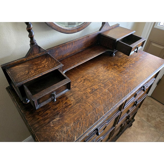 Antique English Dresser Solid Oak, Jacobean Style, 1700s For Sale - Image 15 of 16