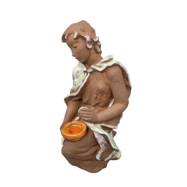 Realism Figural Candle Holder Designed by Lore Friedrich Gronau for Karlsruhe Ceramic Works Germany, Circa 1950s For Sale - Image 3 of 12