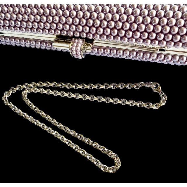 2020s Judith Leiber Slim Slide Lavender Pearl Crystal Evening Shoulder Bag Minaudiere For Sale - Image 10 of 13