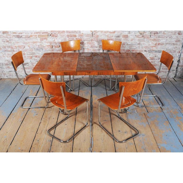 Bauhaus Oak Foling Table by J. Halabala for UP Zavody, Czech, 1930s For Sale - Image 11 of 18