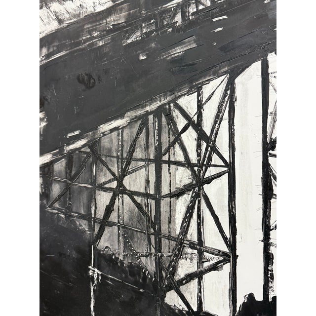 Shunt M. Techno Apocalypse Black/White Painting, Signed For Sale - Image 10 of 12