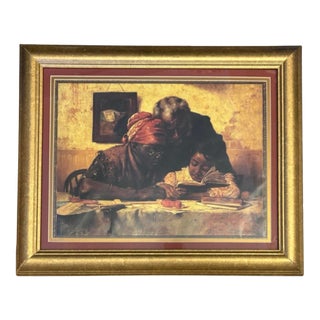 Mid 20th Century Harry Herman Roseland “The Scholar” Framed Reproduction Print in Gold Frame For Sale