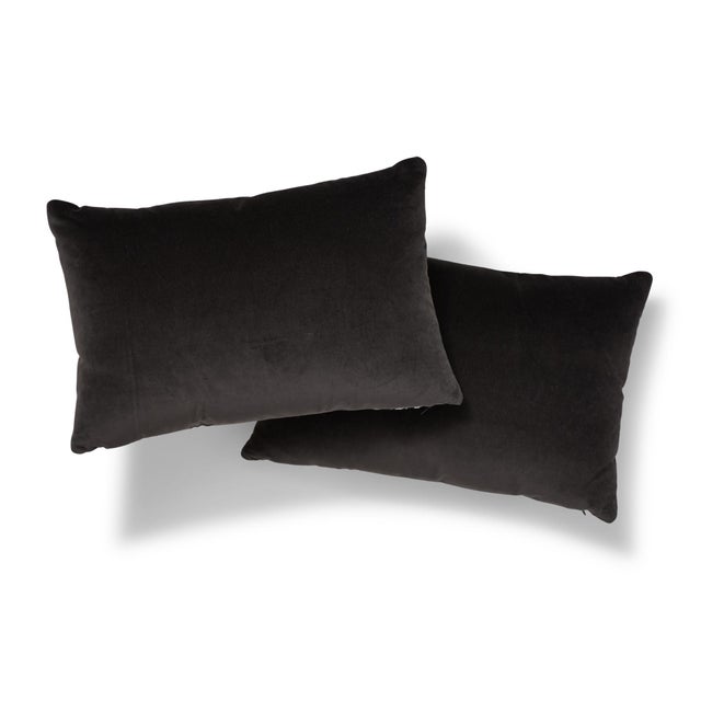 Schumacher Contemporary Schumacher Gainsborough Velvet Raven Pillow - 18ʺW × 12ʺH For Sale - Image 4 of 7