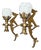 Art Deco Bronze Wall Sconces with Tulip Shades and Dragons, 1890s, Set of 2 For Sale