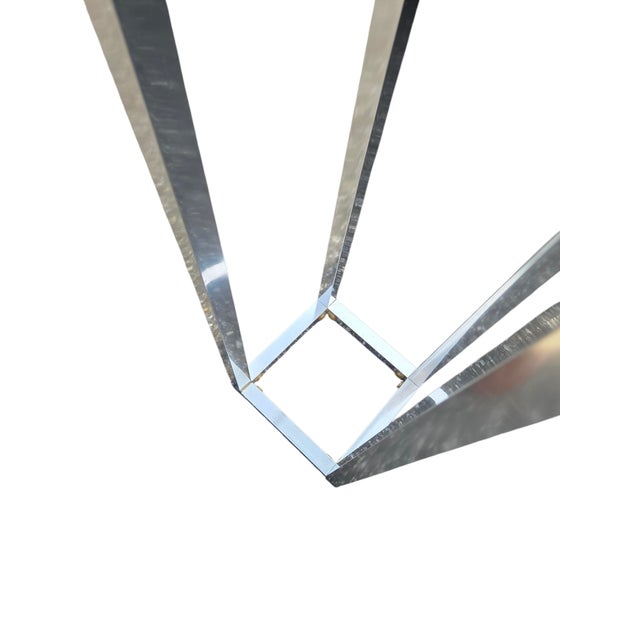 Vintage Milo Baughman Style Chrome Pedestal Stand MCM Open Column Sculpture Shelf For Sale - Image 10 of 13
