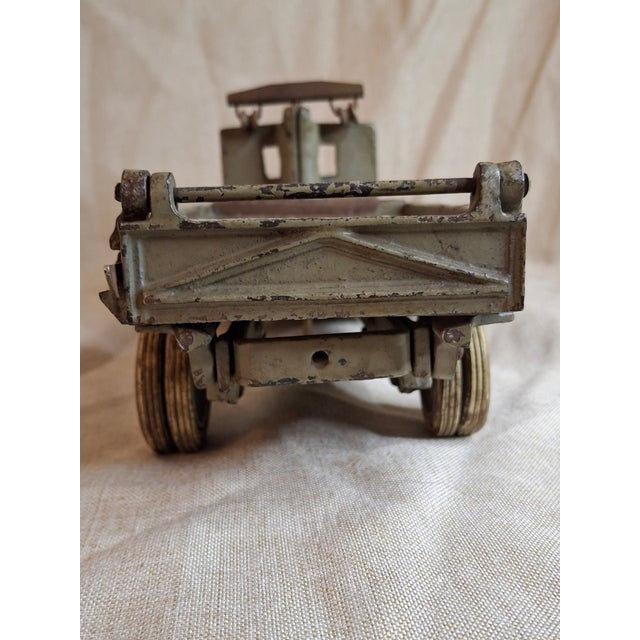 Antique Arcade Cast Iron Mack Ac Dump Truck Large 11.5" Original Paint 1925 For Sale - Image 9 of 18