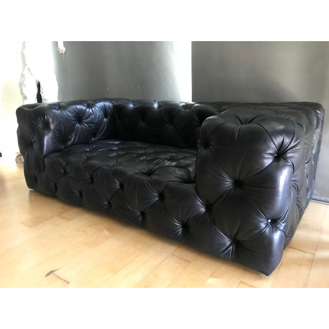 Modern Restoration Hardware Soho Leather Tufted Sofa ...