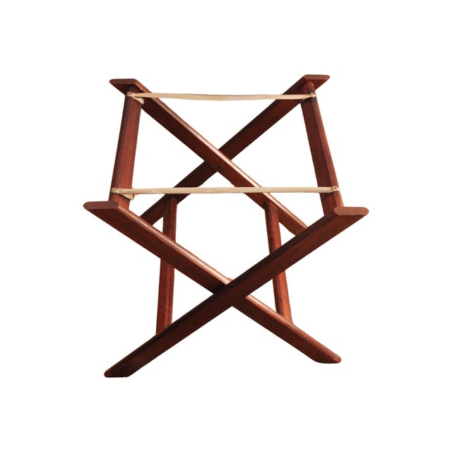 Brown English Military Campaign Butlers Tray and Folding Stand, Set of 2 For Sale - Image 8 of 18