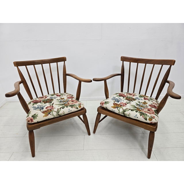 Mid-Century Modern Lounge Chairs with Floral Fabric by Anna-Lülja Praun, Austria, 1950s, Set of 3 For Sale - Image 16 of 18