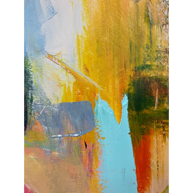 Blue Contemporary Abstract Portrait Original Oil Painting For Sale - Image 8 of 12