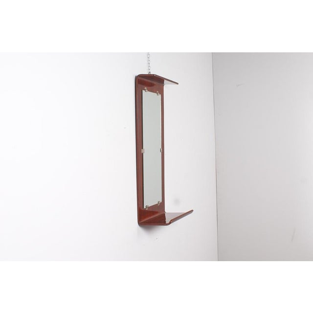 Mid-Century Curved Plywood Rectangular Mirror, 1960s For Sale - Image 4 of 8