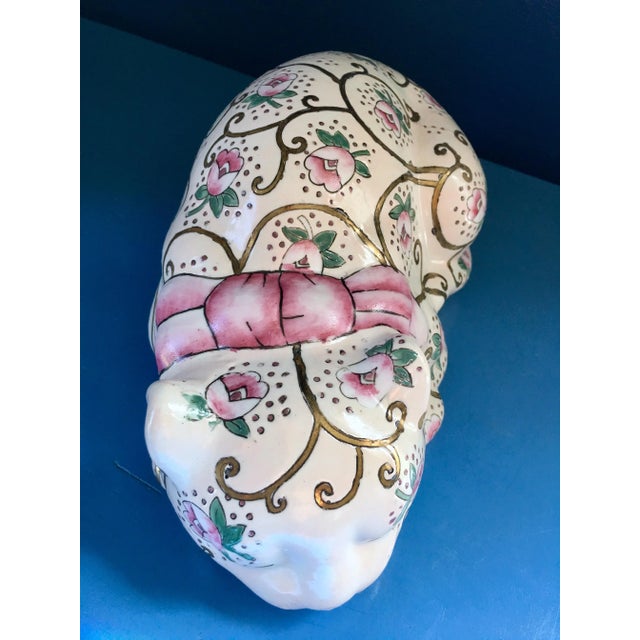 Chinoiserie Vintage Chinoiserie Ceramic Cat For Sale - Image 3 of 9