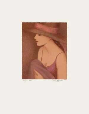 1990 Annie Retivat "Femme à La Tresse" Lithograph